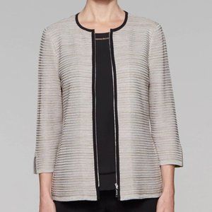 Misook Subtle Melange Zip Jacket (XL)